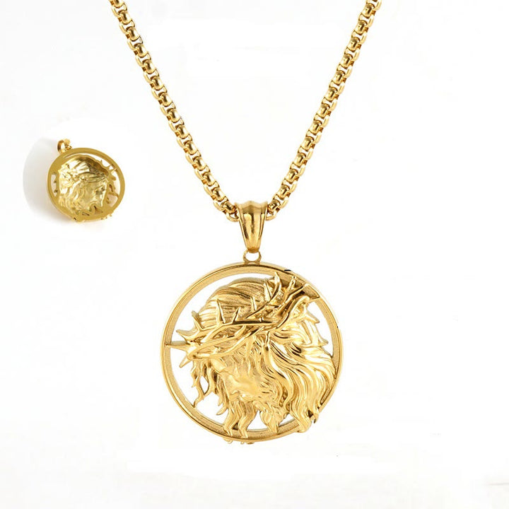 Christianartworkshop 11 Retro Style Classic Icon Bless Pendant Necklace - Jesus Crown of Thorns - image 1