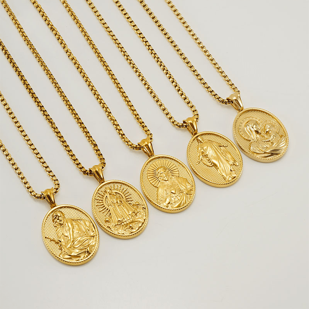 Christianartworkshop 11 Retro Style Classic Icon Bless Pendant Necklace - image 3