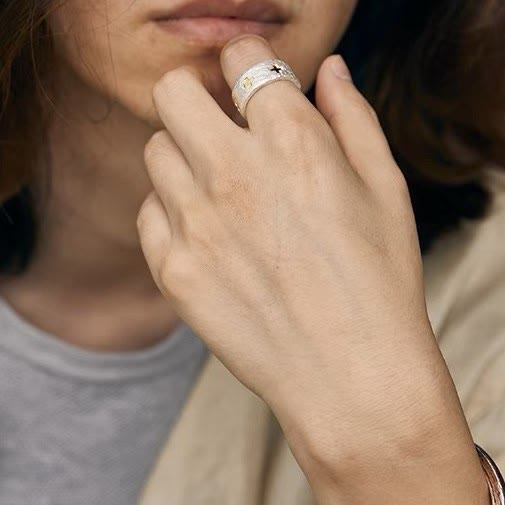 Christianartworkshop Minimalist Style Cross Adjustable Sterling Silver Ring - image 3