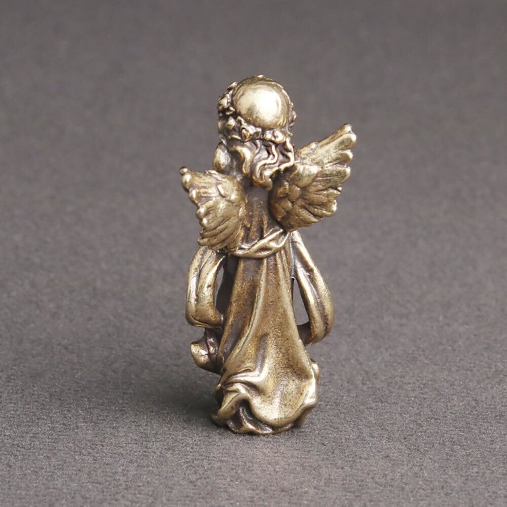 Christianartworkshop Retro Style Brass Stereoscopic Bronze Guardian Angel Desktop Decorations Ornament - image 5