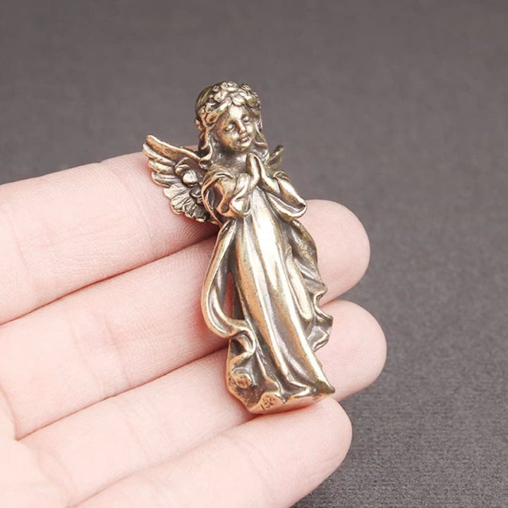 Christianartworkshop Retro Style Brass Stereoscopic Bronze Guardian Angel Desktop Decorations Ornament - image 6
