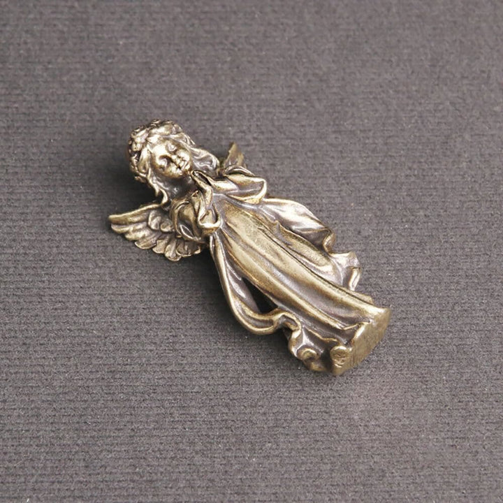 Christianartworkshop Retro Style Brass Stereoscopic Bronze Guardian Angel Desktop Decorations Ornament - image 7
