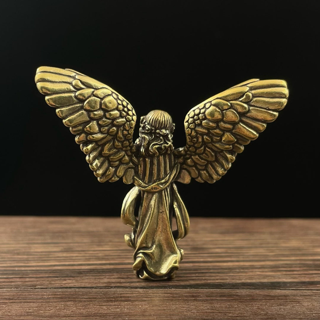 Christianartworkshop Retro Style Brass Stereoscopic Bronze Guardian Angel(spread wings) Desktop Decorations Ornament - image 4
