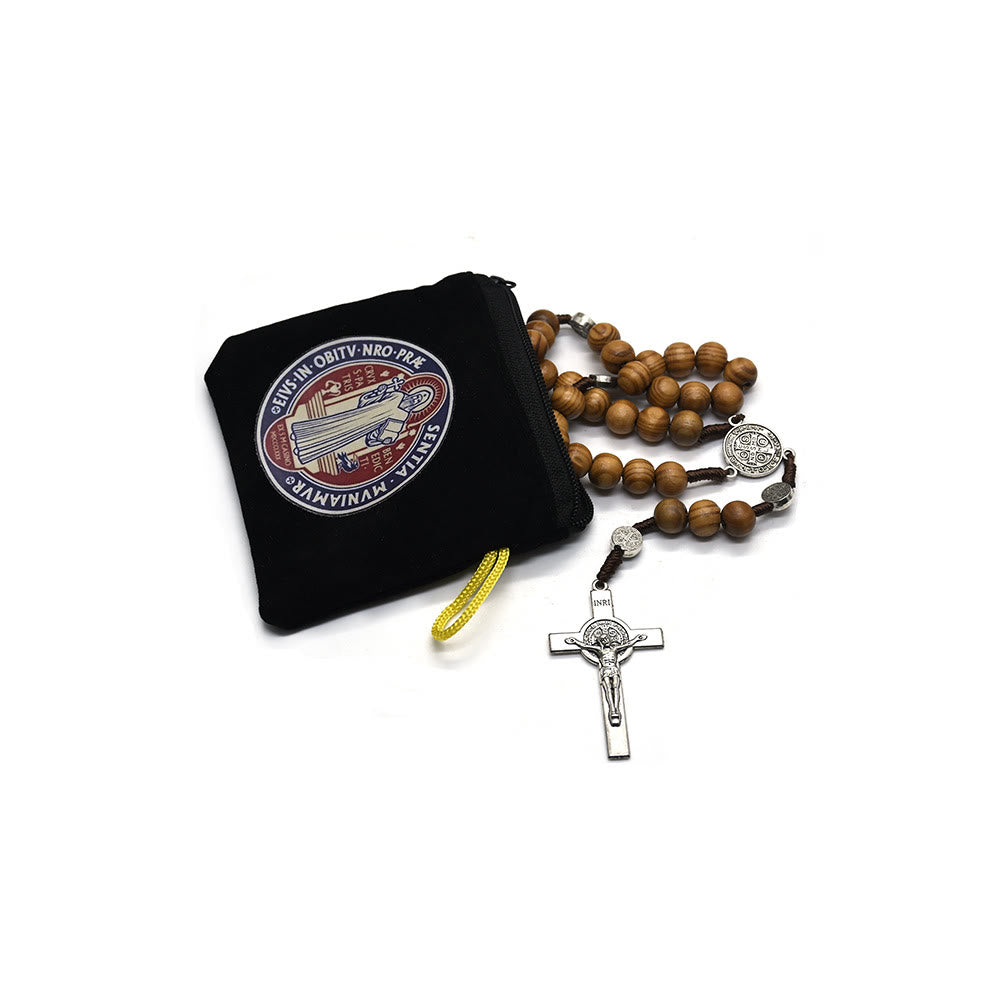 Christianartworkshop Modern Style St. Benedict Practical Velvet Religion Jewelry Storage Bag - image 1