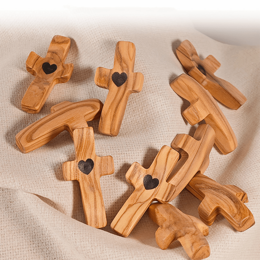Christianartworkshop Modern Style Walnut Multicolor Thumb Cross Praying Handle Ornaments - image 0