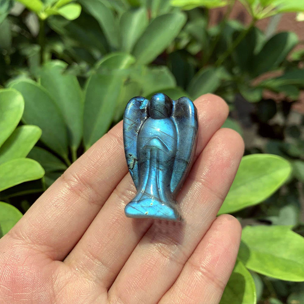 Christianartworkshop Minimalist Abstract Style Multicolor Labradorite Angel Figurine Stereoscopic Desktop Ornaments - Angel - image 1