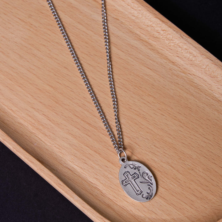 Christianartworkshop Classic Style Sacred Heart of Jesus Cross Flower Pendant Necklace - image 5