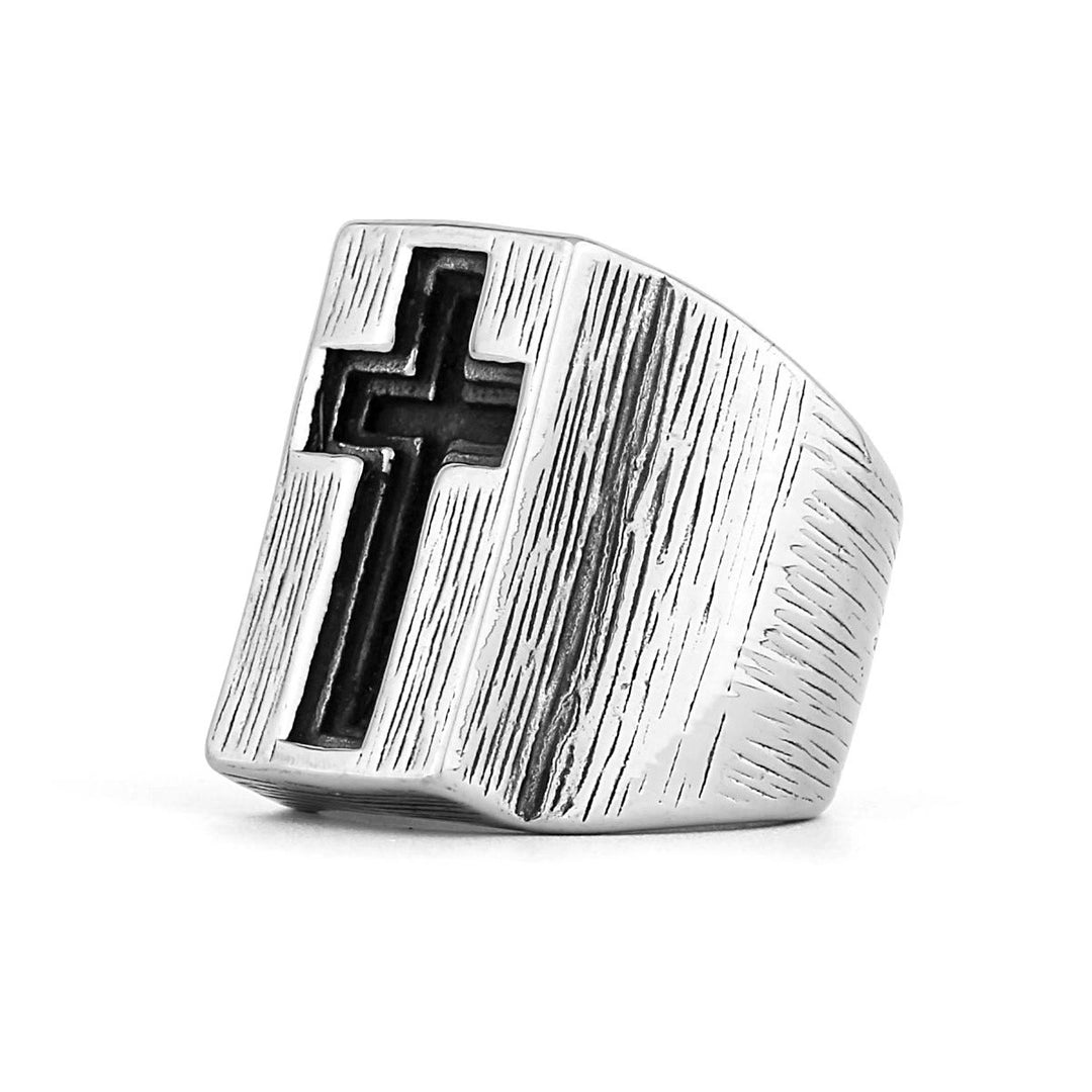 Christianartworkshop Retro Minimalist Style Broadside Cross Ring - image 8