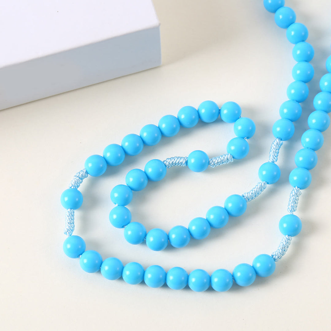 Christianartworkshop Guardian Angel & Crucifix of 8 mm Round Pink/Blue Acrylic Nylon Cord Child Rosary - image 12