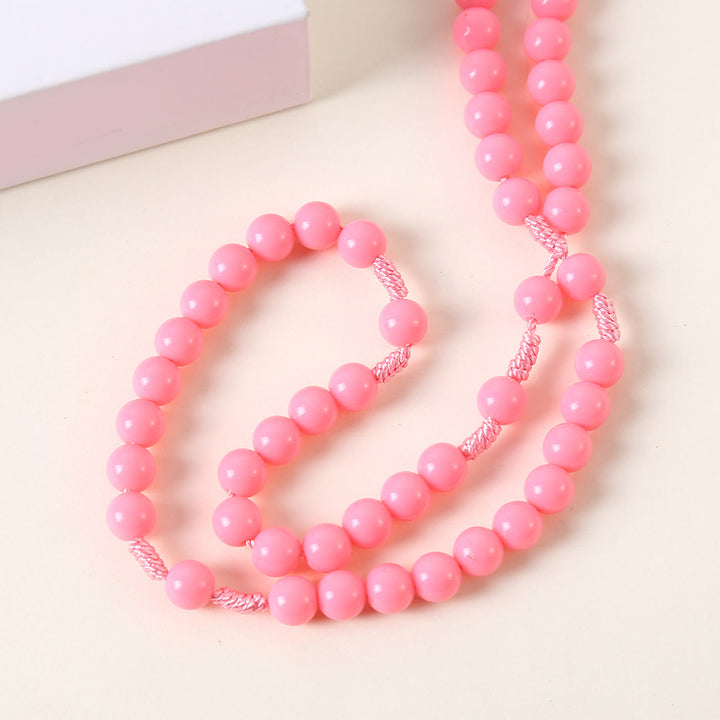 Christianartworkshop Guardian Angel & Crucifix of 8 mm Round Pink/Blue Acrylic Nylon Cord Child Rosary - image 9