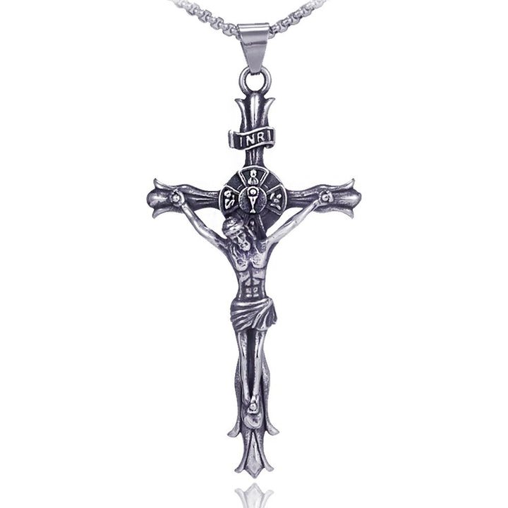 Christianartworkshop Retro Style Stainless Steel Crucifix Jewelry Chain Pendant Necklace - image 4