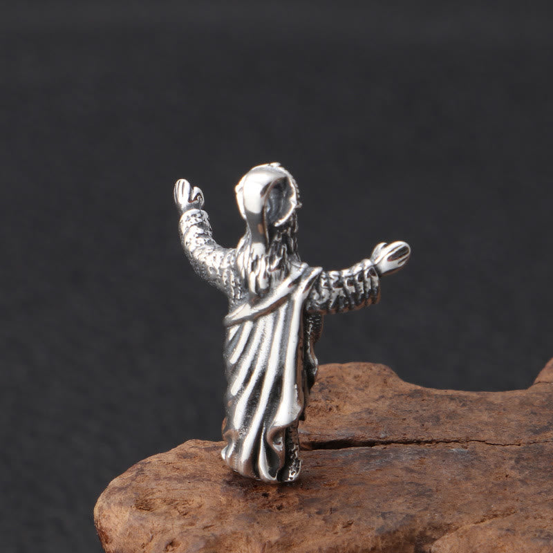 Christianartworkshop Retro Old-Fashioned Style Jesus Sterling Silver Pendant Necklace - image 3