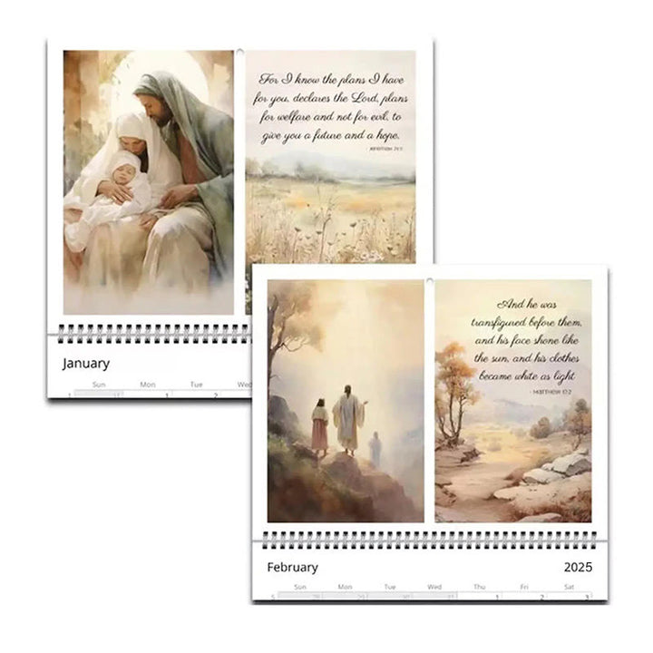 Christianartworkshop 2025 Jesus Christ A Year of Scripture Journey Desk Wall Calendar Ornaments - image 5