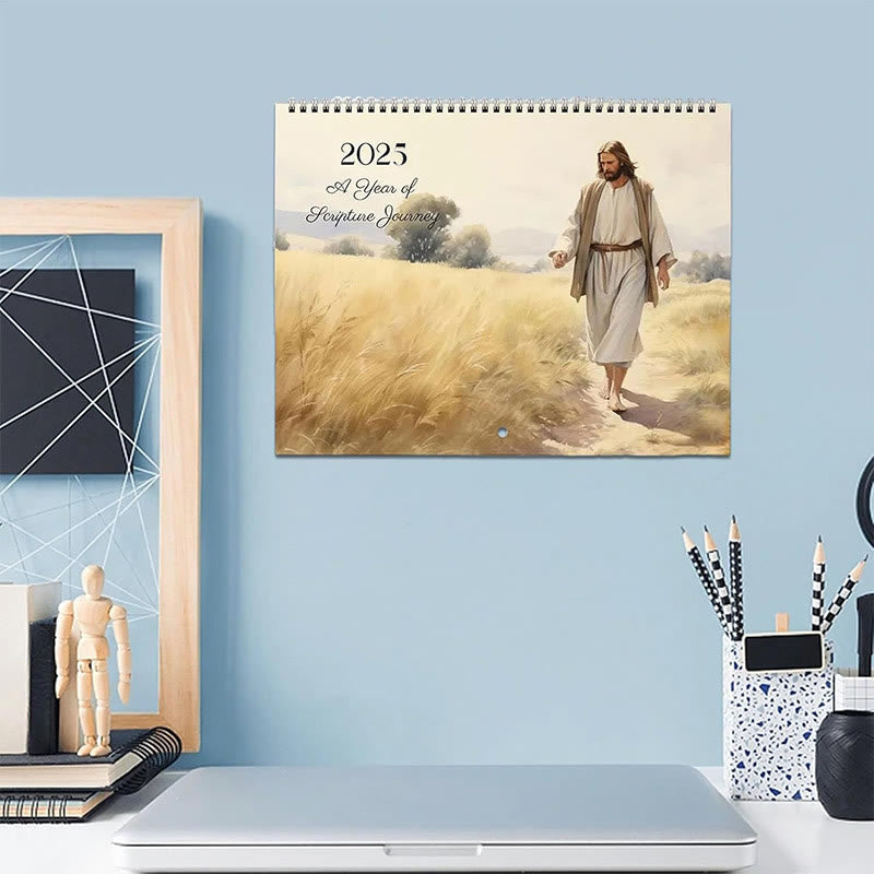 Christianartworkshop 2025 Jesus Christ A Year of Scripture Journey Desk Wall Calendar Ornaments - image 8