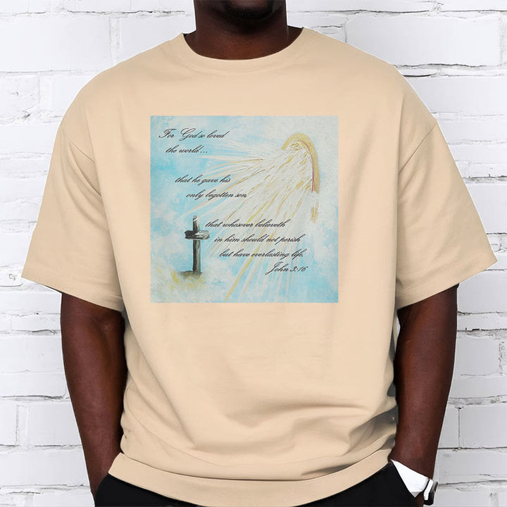 Christianartworkshop Classic Style For God so Loved the World  Short Sleeve Washed T-shirt - image 10