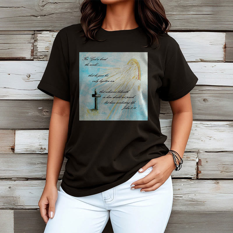 Christianartworkshop Classic Style For God so Loved the World  Short Sleeve Washed T-shirt - image 7