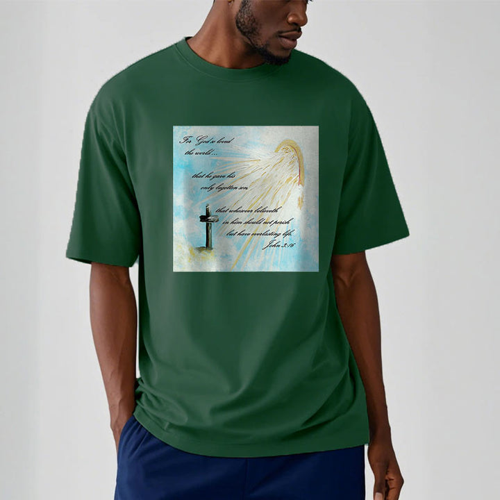 Christianartworkshop Classic Style For God so Loved the World  Short Sleeve Washed T-shirt - image 12