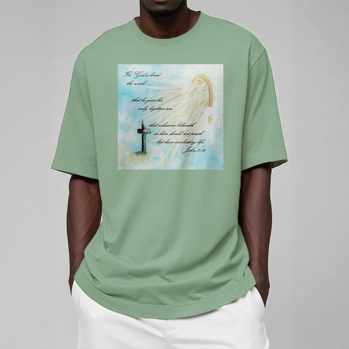 Christianartworkshop Classic Style For God so Loved the World  Short Sleeve Washed T-shirt - image 14