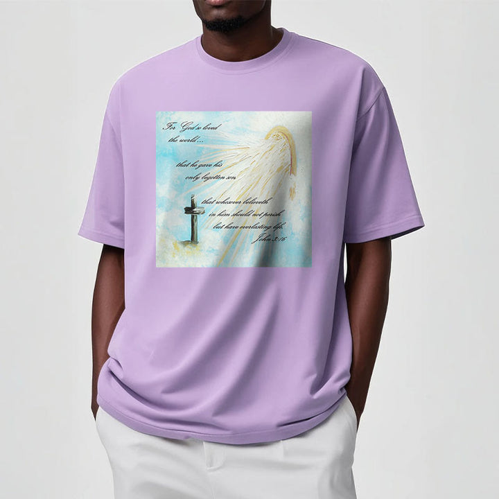 Christianartworkshop Classic Style For God so Loved the World  Short Sleeve Washed T-shirt - image 18