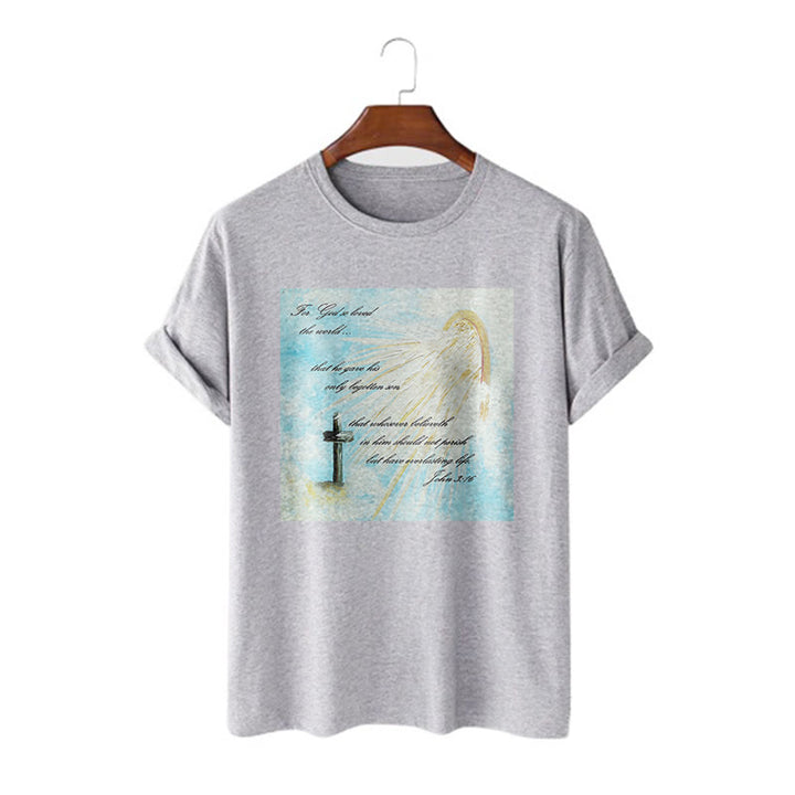 Christianartworkshop Classic Style For God so Loved the World  Short Sleeve Washed T-shirt - Grey - 2XL - image 19