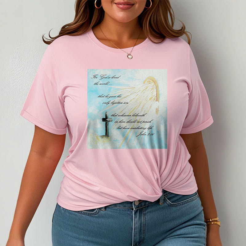 Christianartworkshop Classic Style For God so Loved the World  Short Sleeve Washed T-shirt - image 16