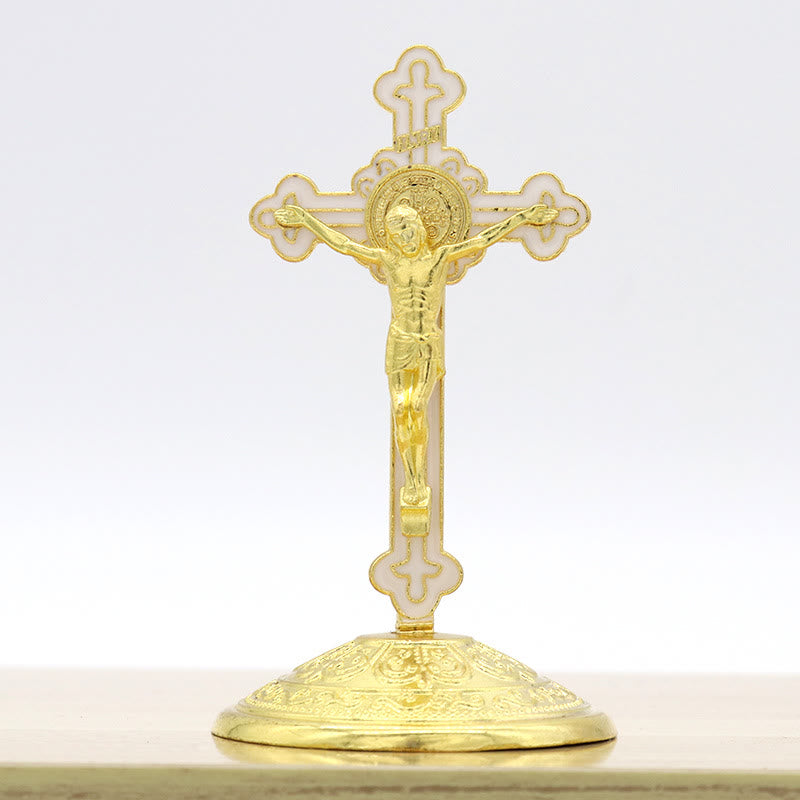 Christianartworkshop Classic Style Zinc Alloy Crucifix Stereoscopic Desktop Ornaments - Golden - image 8