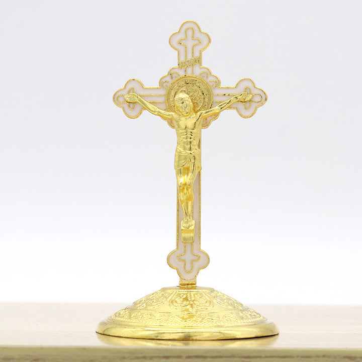 Christianartworkshop Classic Style Zinc Alloy Crucifix Stereoscopic Desktop Ornaments - Golden - image 8