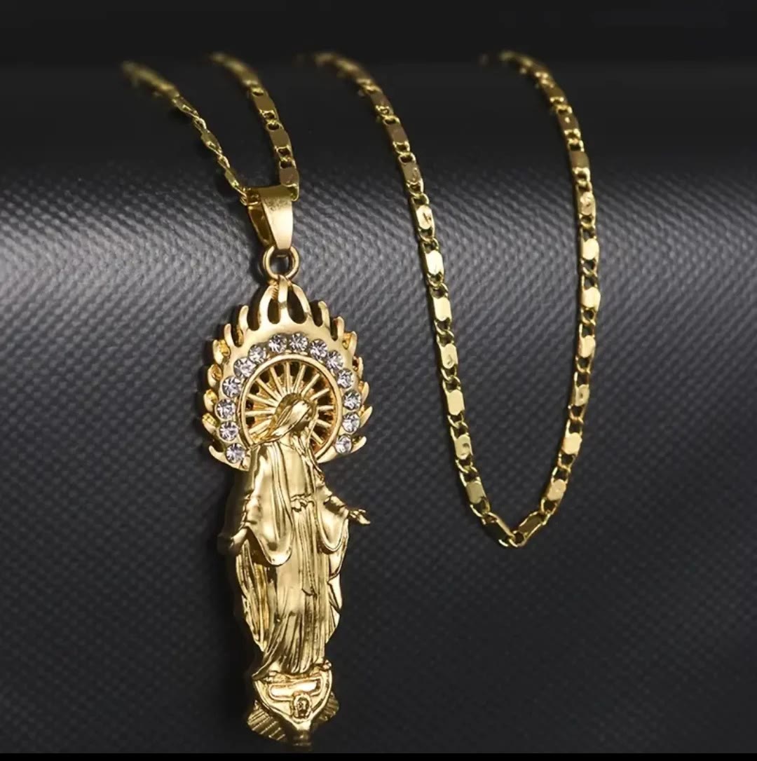 Christianartworkshop Luxury Style Assumption of Virgin Mary Our Lady of Guadalupe Pendant Necklace - Assumption of the Virgin Mary - image 0