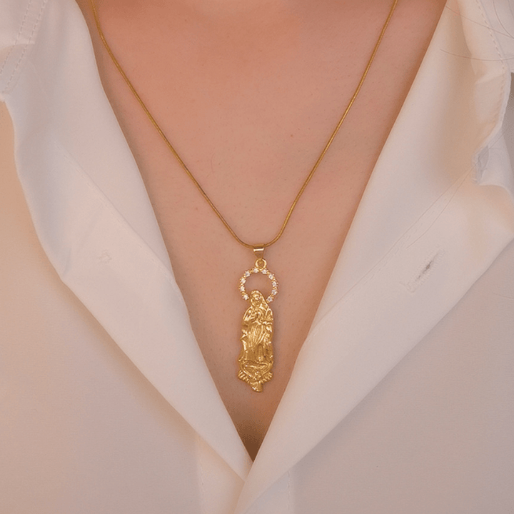 Christianartworkshop Luxury Style Assumption of Virgin Mary Our Lady of Guadalupe Pendant Necklace - image 6