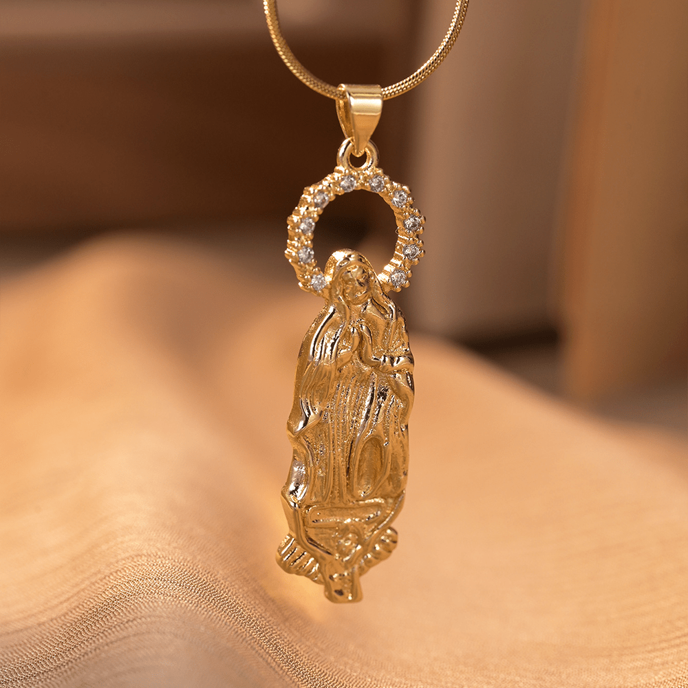 Christianartworkshop Luxury Style Assumption of Virgin Mary Our Lady of Guadalupe Pendant Necklace - Our Lady of Guadalupe - image 3