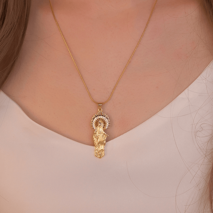 Christianartworkshop Luxury Style Assumption of Virgin Mary Our Lady of Guadalupe Pendant Necklace - image 7