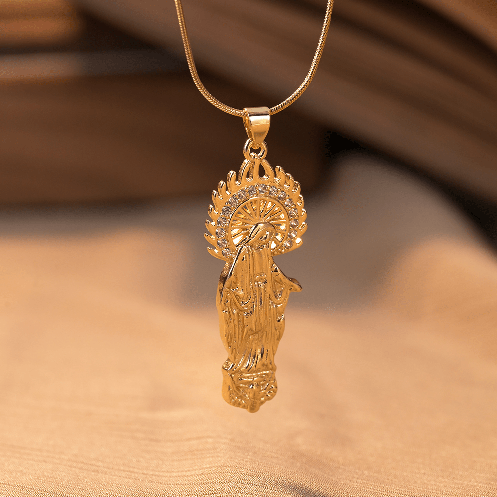 Christianartworkshop Luxury Style Assumption of Virgin Mary Our Lady of Guadalupe Pendant Necklace - image 4