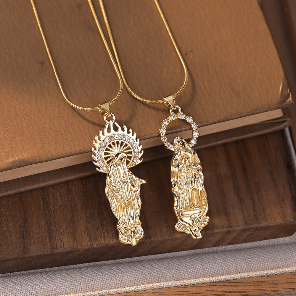 Christianartworkshop Luxury Style Assumption of Virgin Mary Our Lady of Guadalupe Pendant Necklace - image 2