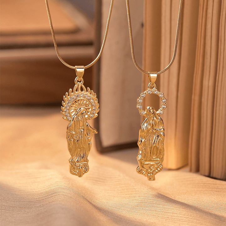 Christianartworkshop Luxury Style Assumption of Virgin Mary Our Lady of Guadalupe Pendant Necklace - image 5