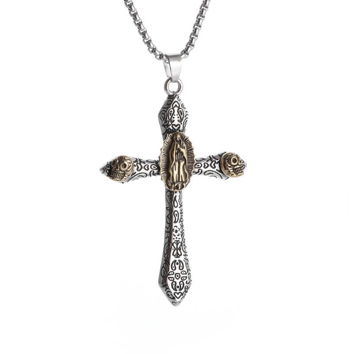 Christianartworkshop Classic Style Retro Crucifix with Our Lady of Guadalupe Pendant Necklace - image 6