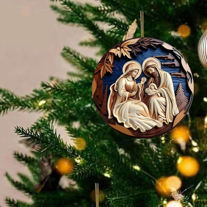Christianartworkshop Retro Nativity Christmas Hanging Ornaments C - image 2