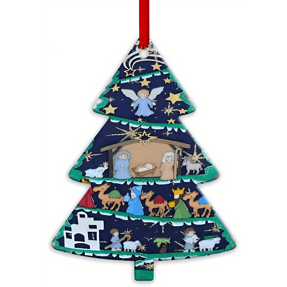 Christianartworkshop Acrylic Signs Nativity Christmas Hanging Ornaments F - Nativity Scene - image 1