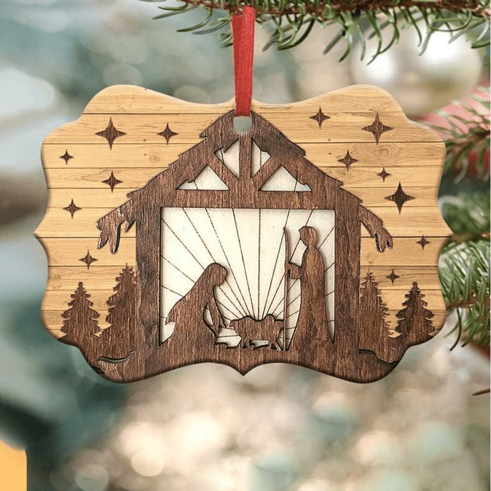 Christianartworkshop Acrylic Signs Nativity Christmas Hanging Ornaments G - Nativity Scene - image 1