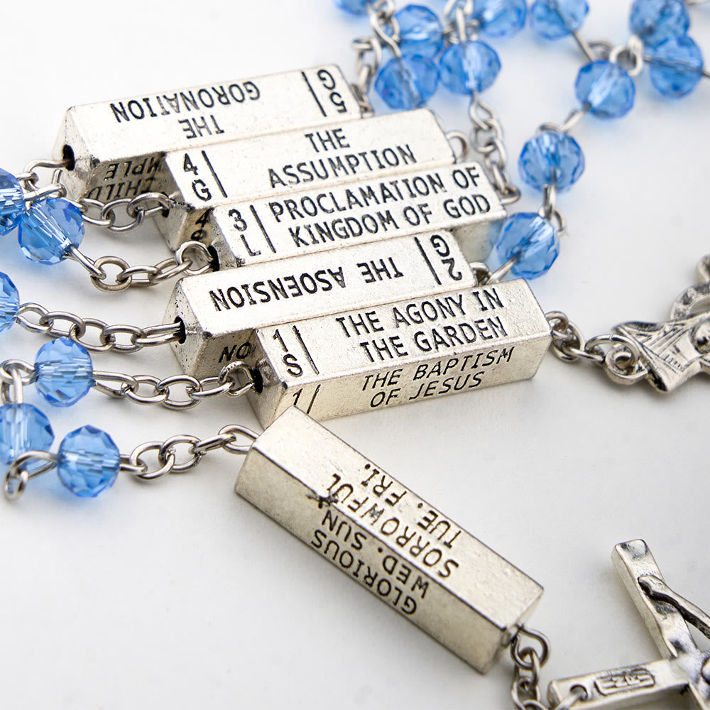 Christianartworkshop The Mysteries Rosary Engraved Mystery Bar - image 3