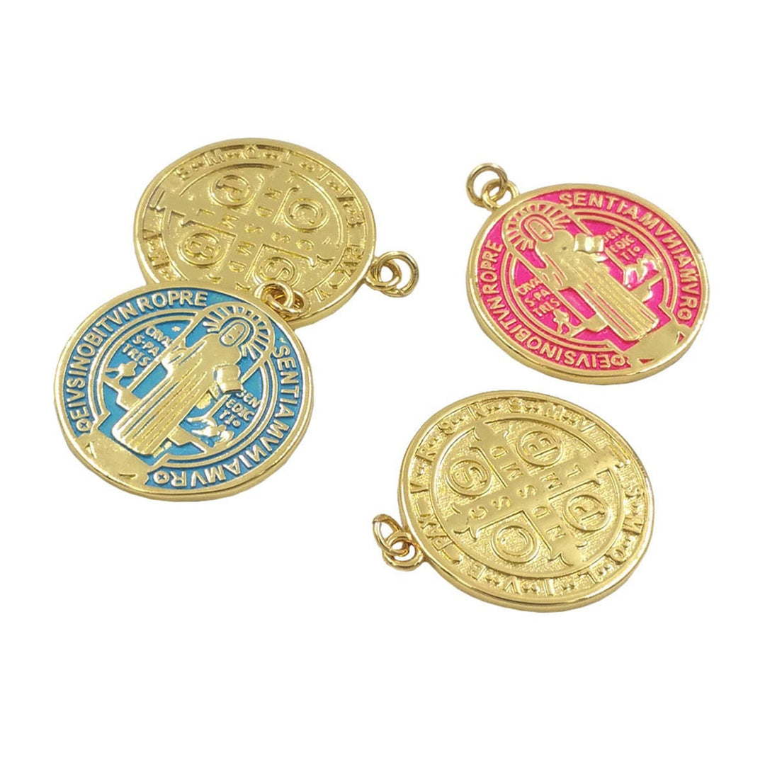 Christianartworkshop Refined Style St. Benedict Gold Plated Brass Pendant Necklace - image 8