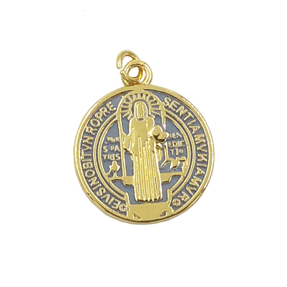Christianartworkshop Refined Style St. Benedict Gold Plated Brass Pendant Necklace - image 2