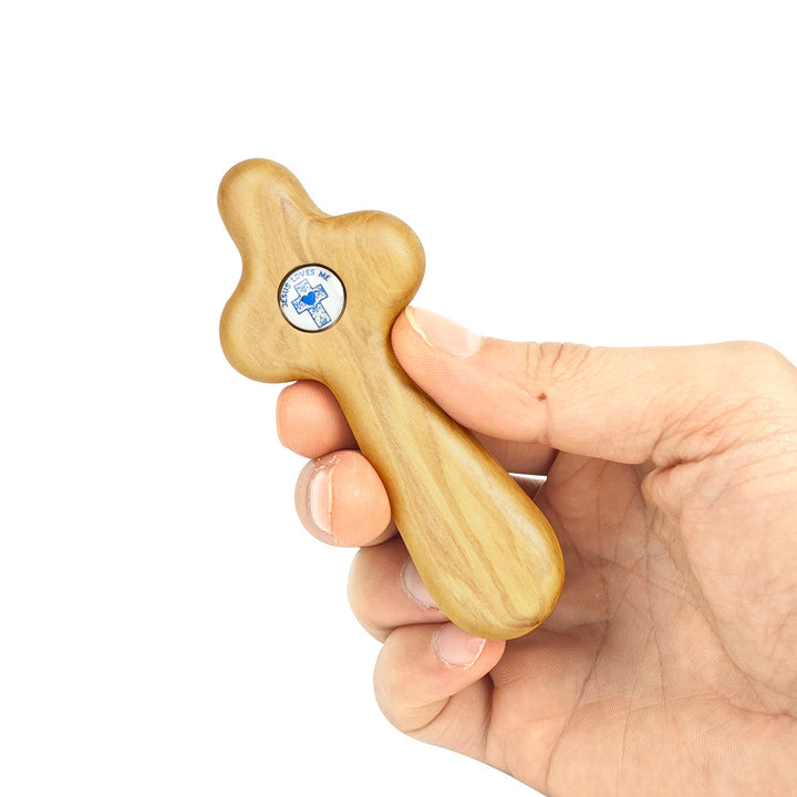 Christian Art Creative Style Olive Wood Handheld Cross Prayer Tool - image 4