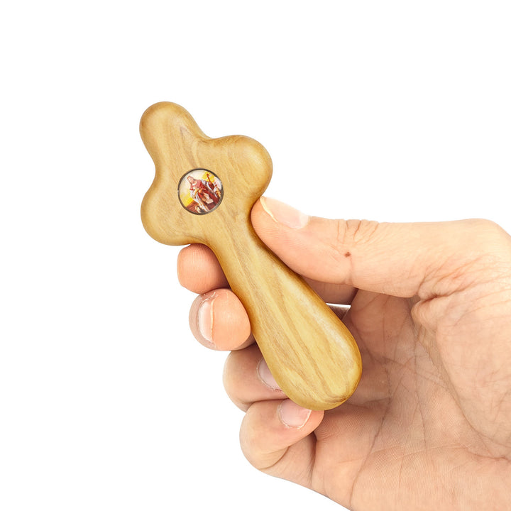 Christian Art Creative Style Olive Wood Handheld Cross Prayer Tool - image 5