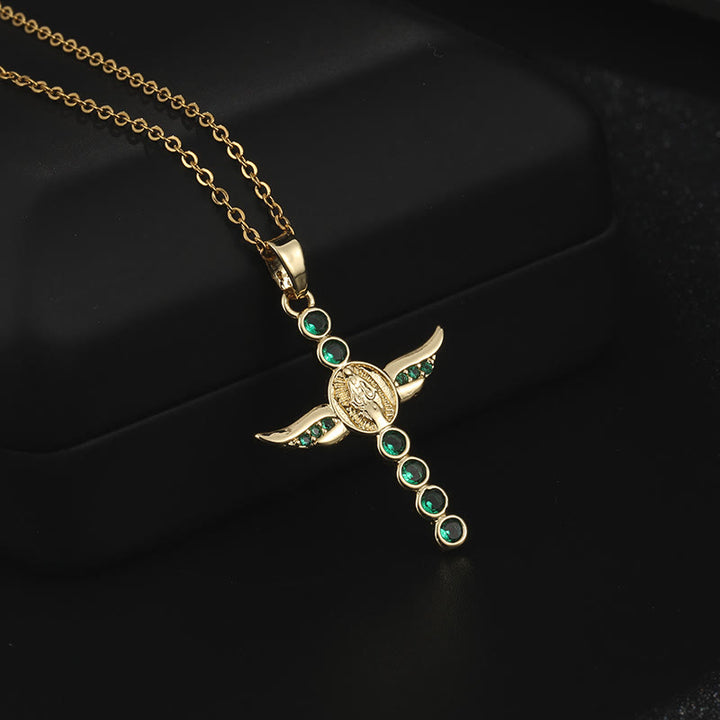 Christianartworkshop Classic Style Angel Wings Miraculous Medal Pendant Necklace - image 2