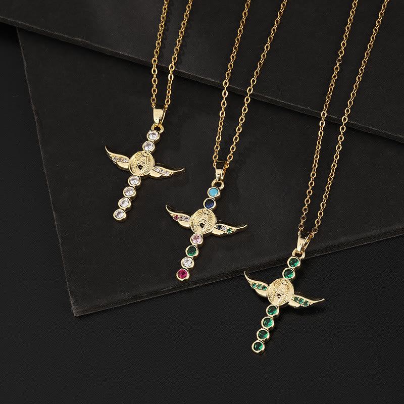 Christianartworkshop Classic Style Angel Wings Miraculous Medal Pendant Necklace - image 5