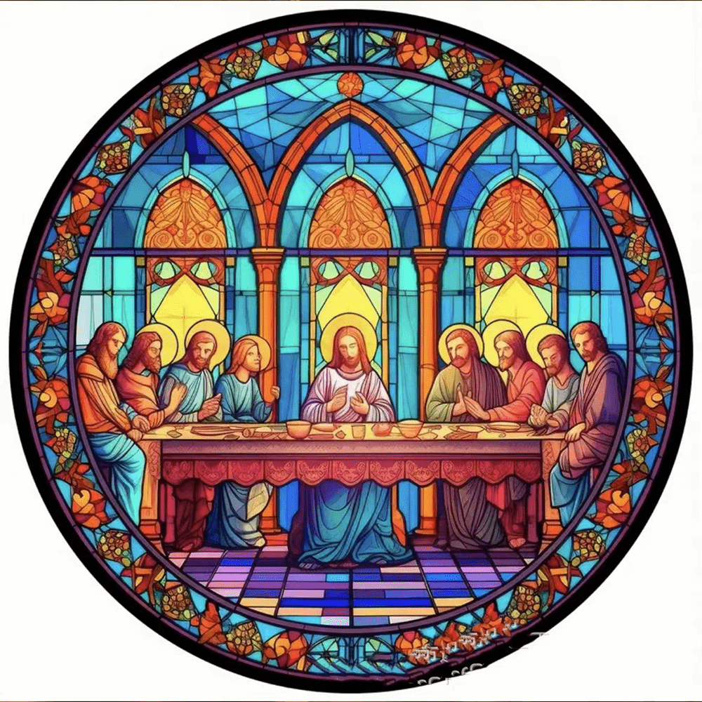 Christianartworkshop Stained Glass Style The Last Supper Hanging Ornaments D - The Last Supper - image 1