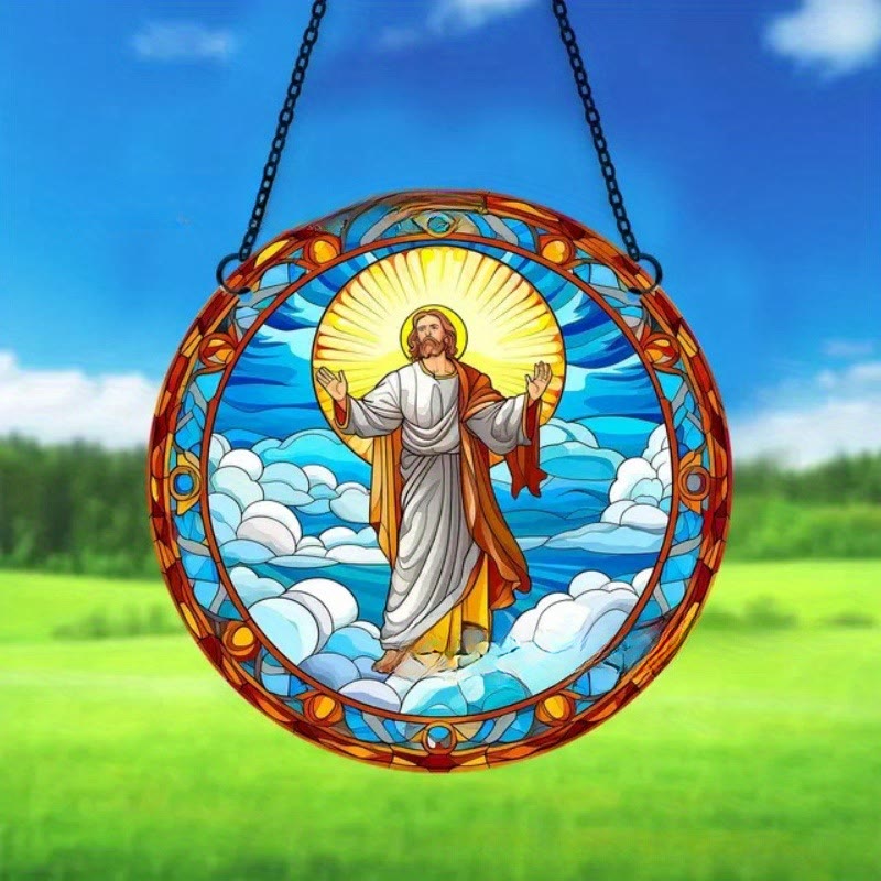 Christianartworkshop Stained Glass Style Classic Christ Scene Hanging Ornaments E - Jesus - image 1