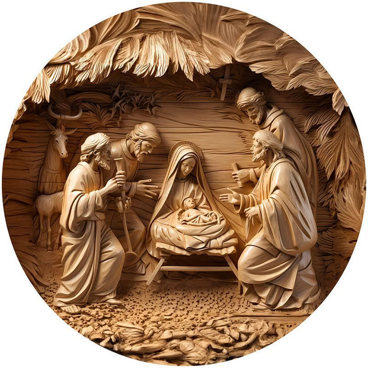 Christianartworkshop Brown Series 8 Styles Christ Nativity Festive Decor Hanging Ornaments G - Nativity Scene - image 1