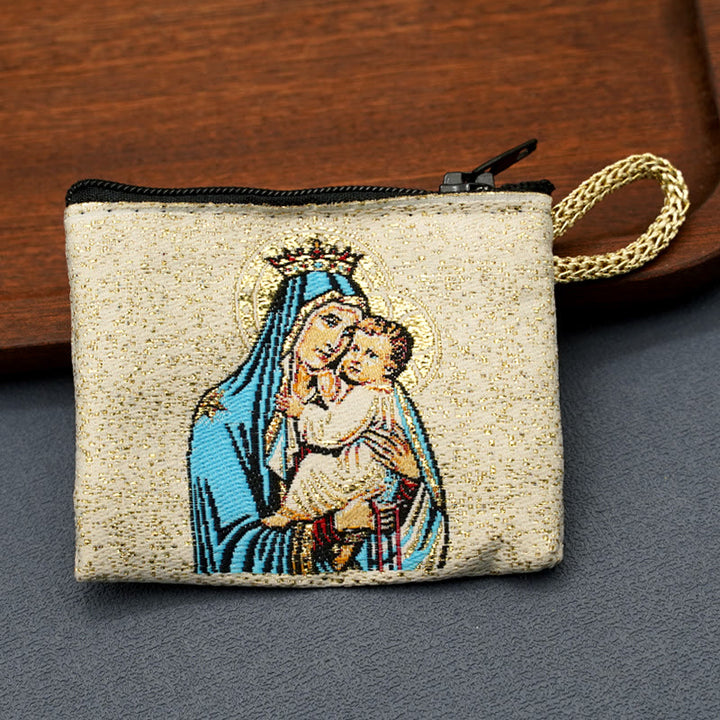 Christianartworkshop Retro Classic Style Holy Saint Icon Cotton Double-sided Pattern Jewelry Pouches - image 3