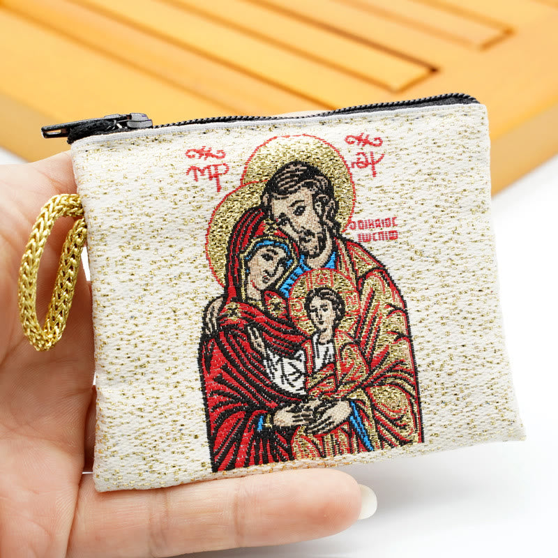 Christianartworkshop Retro Classic Style Holy Saint Icon Cotton Double-sided Pattern Jewelry Pouches - Style D - image 12